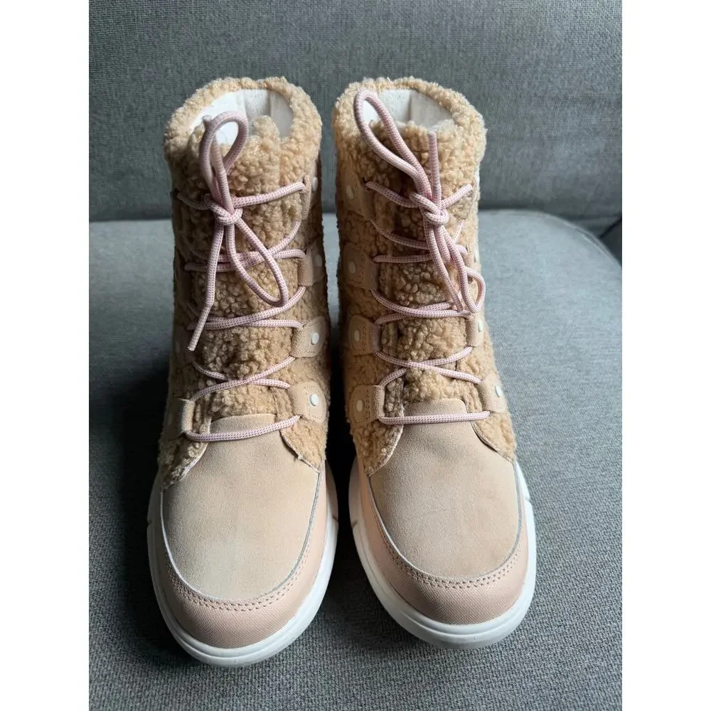 Sorel Explorer II Joan Cozy Mid Boot Snow Women Nova Sand/Sea Salt Sz 9.5